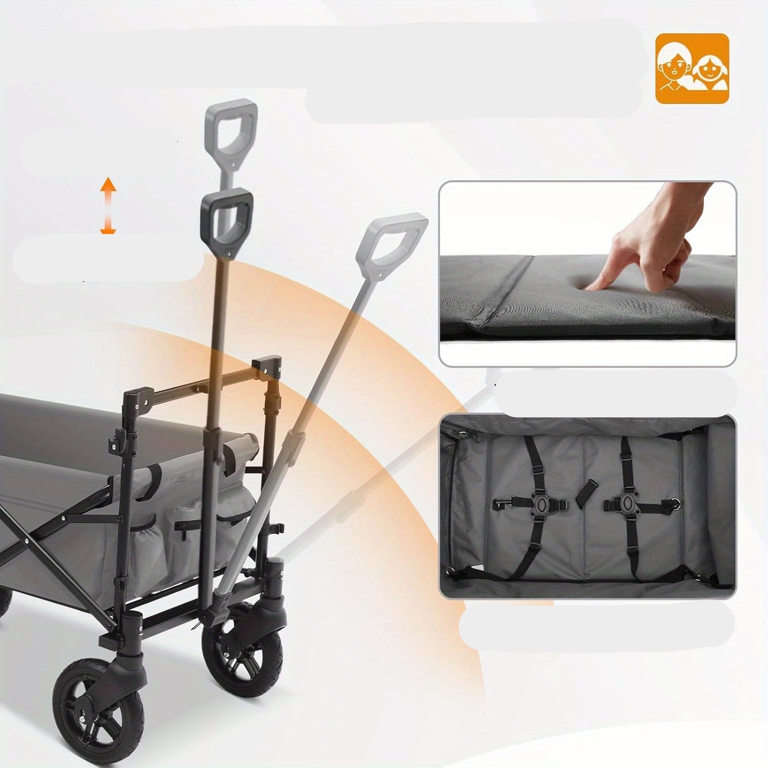 Trolley – Opvouwbare Boodschappentrolley – Steekwagen – Transportwagen – Vouwwagen – 100 kg Draagkracht – Schokabsorberende Geremde Wielen – Grijs - QUORE