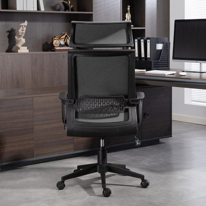 Ergonomic Office Chair with Adjustable Height, Lumbar Support & 360° Swivel - Heavy-Duty Five-Wheel Base, Manual Lever Mechanism, Height-Adjustable Armrests - Heavy-Duty for Home Office, Gaming, or Professional Desk - Easy-C