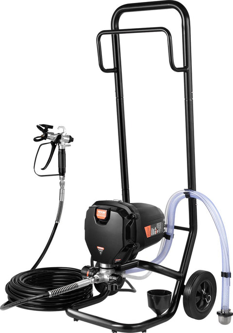 Airless Verfspuitsysteem - 3000PSI - 750W - 220V - Spuitverfmachine - Oprolbaar Hoge Druk Verfspuit - met 15m Slanglengte - 1.2 l/min Maximale Stroom - Zwart