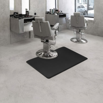 Salon Vloermat – Beauty Mat – Stoelmat – Barber Mat – Haarstylist Mat – Zwart PU+PVC – Extra Dik 18mm – Antislip Veiligheidsrand