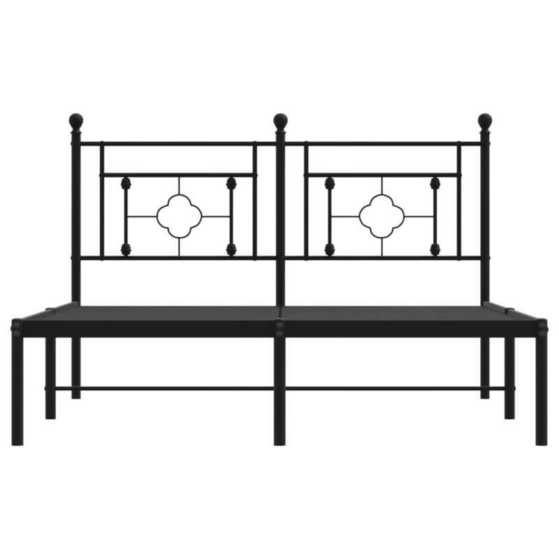 Modern Metal Bed Frame with Headboard - Heavy-Duty Powder-Coated Bed Frame Suitable for Bed, Queen Size (140x200cm), Assembly, Sturdy Non-Creak, Not Included