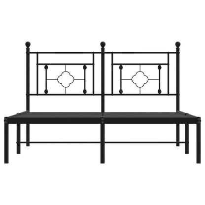 Modern Metal Bed Frame with Headboard - Heavy-Duty Powder-Coated Bed Frame Suitable for Bed, Queen Size (140x200cm), Assembly, Sturdy Non-Creak, Not Included