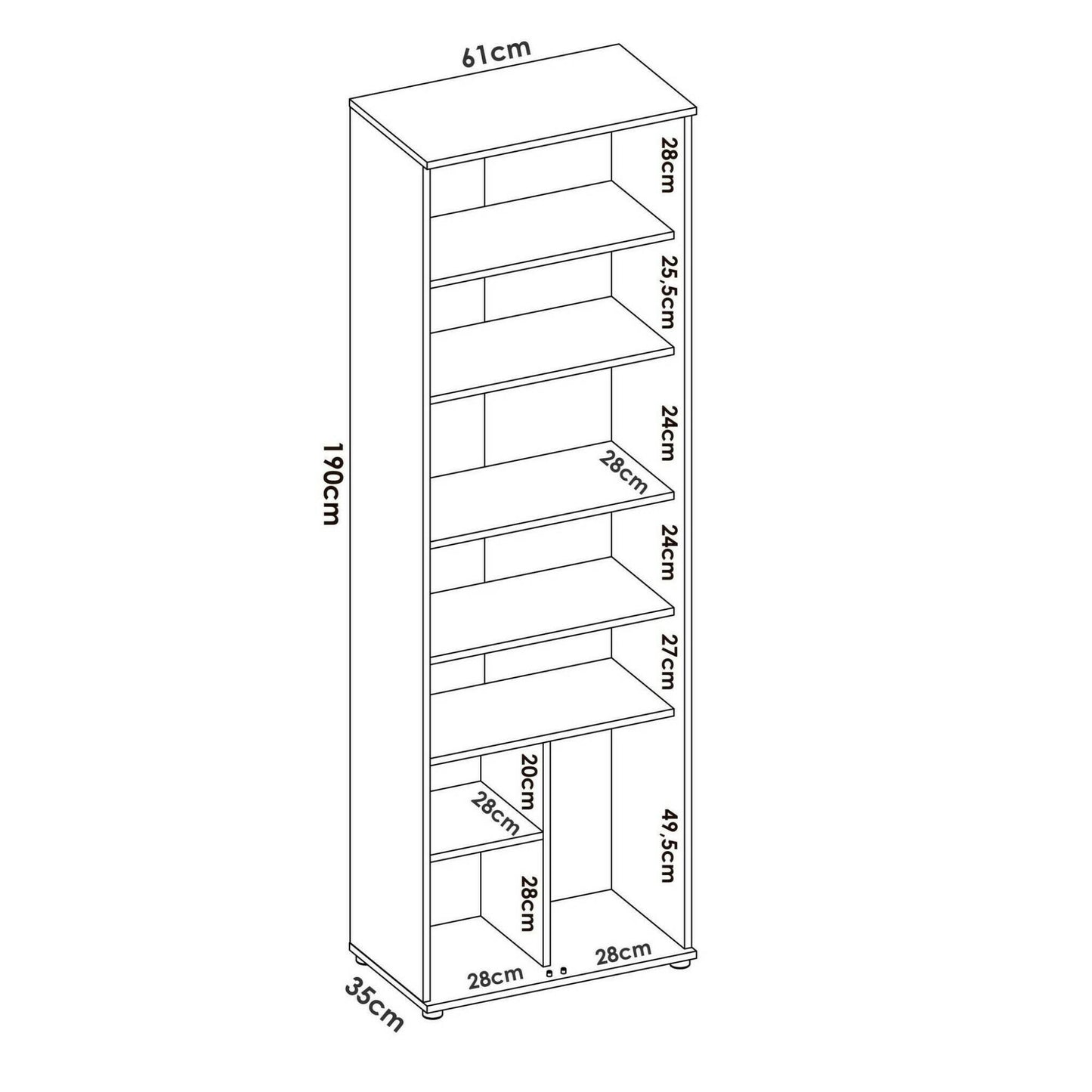 Multifunctionele Kast – Opbergkast – Schoenenkast – Garderobekast – Bijkeukenkast – Rovere – Verstelbare Planken – Kras- en Waterbestendig Melamine