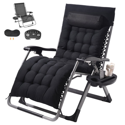 Zero Gravity Relaxstoel – Ligstoel – Lounge Stoel – Tuinstoel – Verstelbare Stoel – Zwart – Draagvermogen 227 kg – Verstelbare Leunstand 90°-170°
