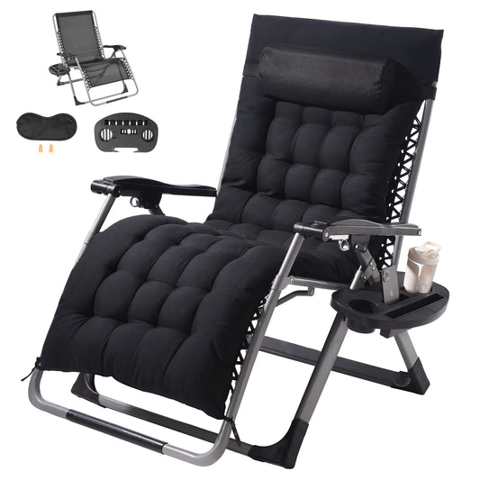 Zero Gravity Relaxstoel – Ligstoel – Lounge Stoel – Tuinstoel – Verstelbare Stoel – Zwart – Draagvermogen 227 kg – Verstelbare Leunstand 90°-170°