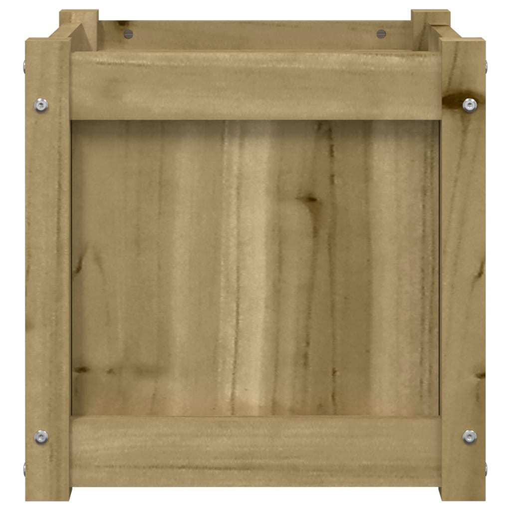 Plantenbak – Bloembak – Moestuinbak – Kruidenbak – Bloempot – Houten Vierkante Plantenbak – 40,6x40,6x40,6 cm – Geïmpregneerd Grenenhout Met Afwatering