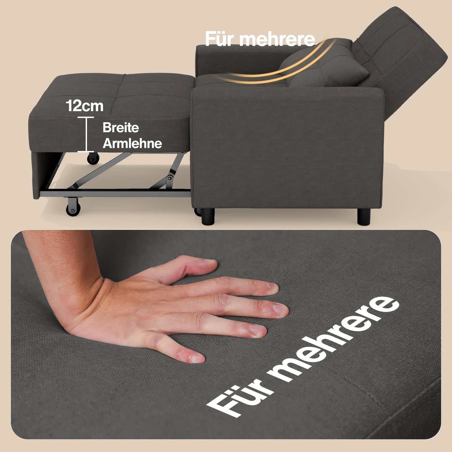 Comfortable Recliner Chair, Adjustable Backrest Sleeping Chair And Folding Sofa Bed - Perfect Relaxation Chair For Your Living Room Or Bedroom