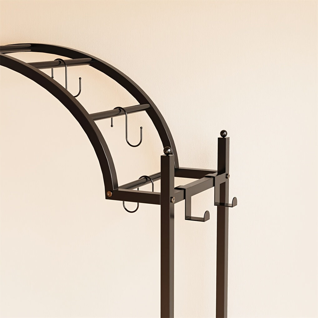 Plantenstandaard – Plantentafel – Bloemenrek – Plantenrek – Plantenkast – Zwart Metalen Frame – 5 Lagen Met Ophanghaken