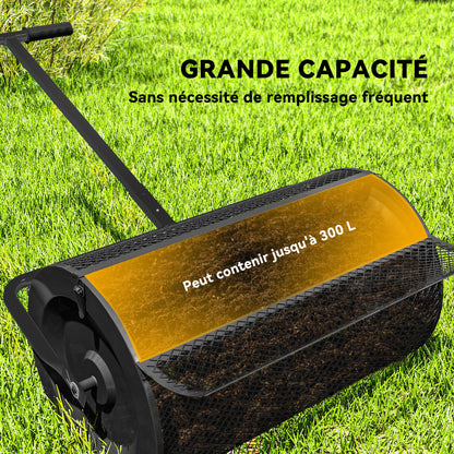 Meststrooier – Compoststrooier – Strooiwagen – Tuinstrooier – Gazonstrooier – 300 L Inhoud – Verstelbare T-Handle 62-67 cm