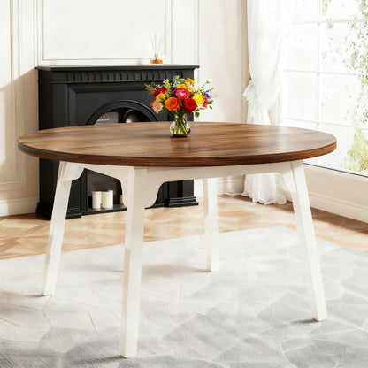 Eettafel – Tafel – Keukentafel – Ronde Tafel – Eetkamertafel – 120 cm – Krasbestendig MDF Blad – Uitbreekbaar Blad voor 4-6 Personen