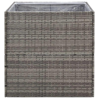 Bloemenrek – Bloemenstandaard – Plantenrek – Plantentafel – Plantenhouder – Polyrattan – Weerbestendig – 80x80x80 cm – Grijs
