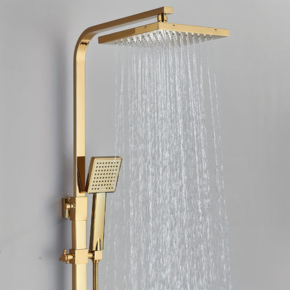 Modern Gouden Douche Systeem – Douche Set – Regendouche – Handdouche – Mengkraan – 20 cm Regenval – Thermostatisch – Wandmontage