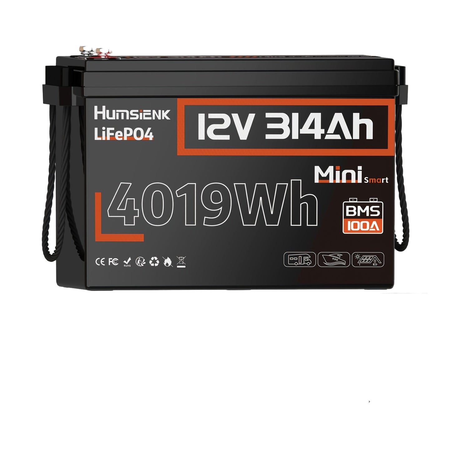 12V LiFePO4 Accu – Lithium Batterij – Caravan Accu – Camper Accu – Zonne-energie Accu – 314Ah Capaciteit – Compact & Lichtgewicht Met Afstandsbediening