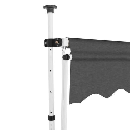 Markies Handbediend – Zonwering – Luifel – Zonnescherm – Terrasoverkapping – Antraciet – 350 cm Breed – Duurzaam Metalen Frame