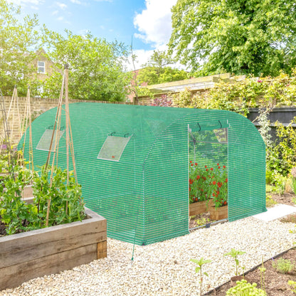 Kweekkas – Broeikas – Tuinkas – Plantenkas – Foliekas – 3x4x2m – Gegalvaniseerd Stalen Frame – 4 Ramen Met Muskietengaas