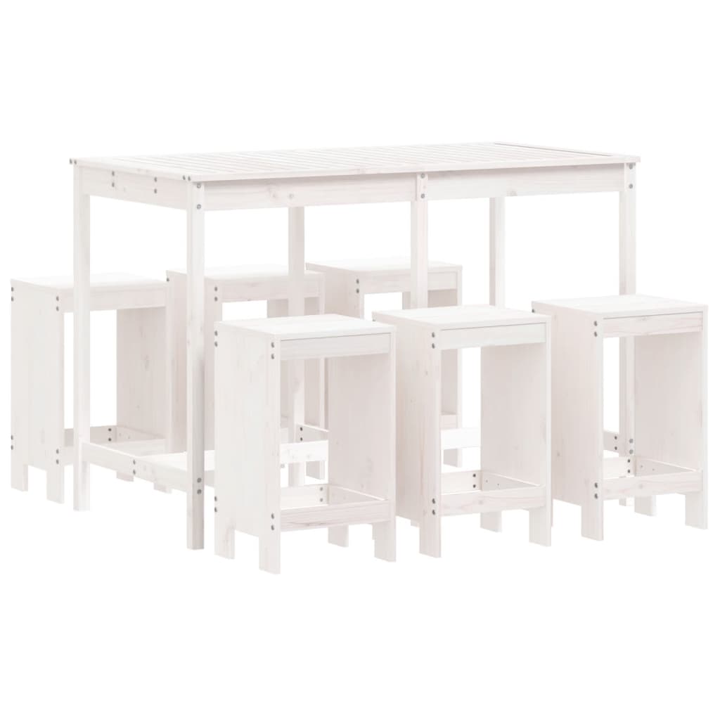 Houten Barset – Buitenbarset – Tuinbar – Terrasmeubilair – Balkonset – Massief Grenenhout – Compact Design