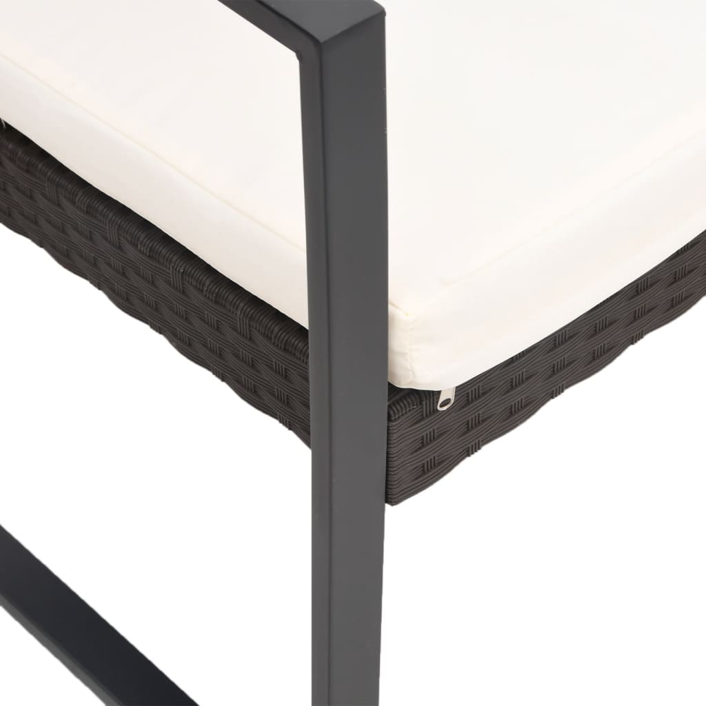 Tuinset hoekbank – loungeset – tuinmeubelen – tuin loungeset – buitenmeubilair – duurzaam staal frame – weerbestendig kunststof vlechtwerk – zwart – comfortabele dikke kussens