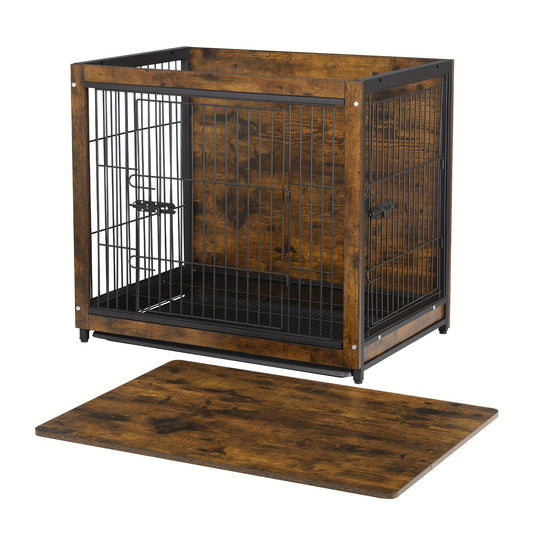 Hondenbench – Hondenkooi – Bench – Hondenhok – Kennel – Dubbele Deuren – Verwijderbare Lade – Stijlvol Metaal & MDF – Ruimtebesparend Meubel – Middelgrote Maat L
