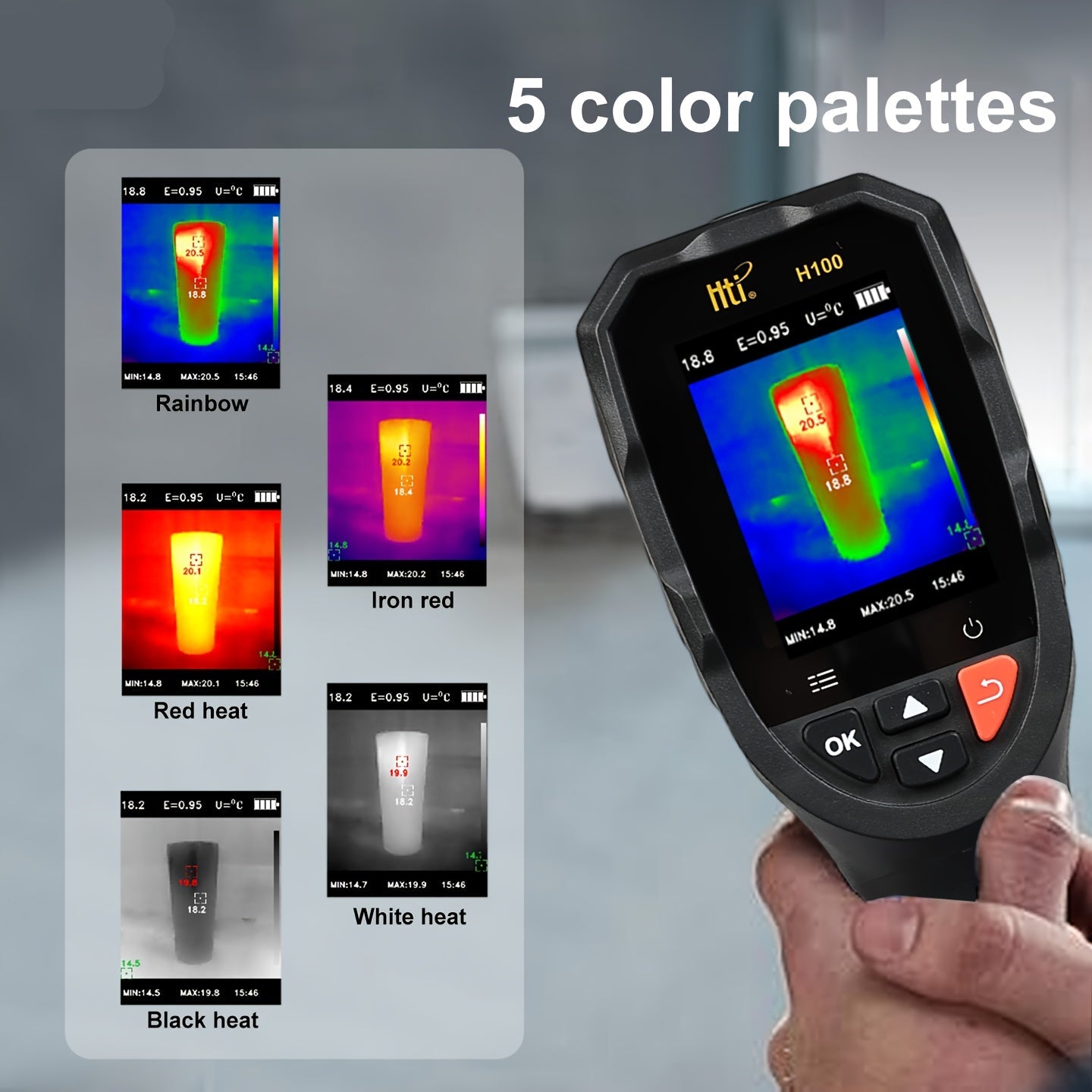 Warmtebeeldcamera – Thermische Camera – Infraroodcamera – Thermograaf – Warmtebeeldsensor – Draagbaar Design – 96x96 IR Resolutie & Oplaadbare Lithiumbatterij