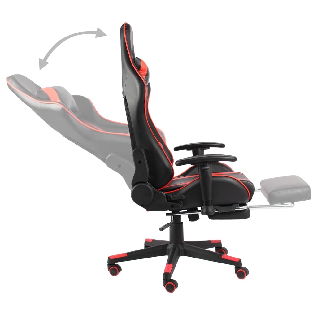 Gamingstoel – Game Stoel – Bureaustoel – Racing Stoel – Zitzak – Rood Met Voetensteun – Ergonomisch Ontwerp – Verstelbare Rugleuning