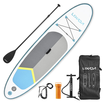 Opblaasbaar Paddleboard – Stand Up Paddle – SUP Board – Surfboard – Watersportplank – Groen – Stevig 15 cm Dik PVC – Inclusief Verstelbare Peddel en Draagrugzak