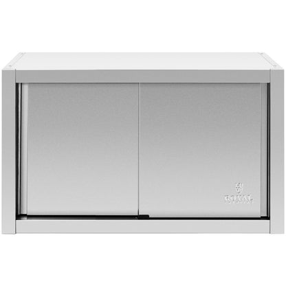 Vitrinekast – Wandkast – Opbergkast – Schuifdeurkast – Keukenkast – Roestvrij Staal – 100 x 45 x 60 cm – 2 Schuifdeuren