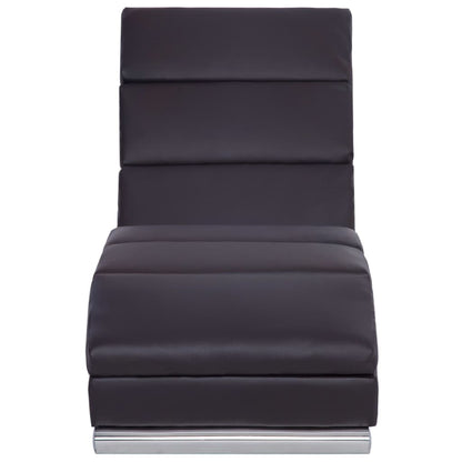 Ligstoel – Chaise Longue – Tuinstoel – Relaxstoel – Loungestoel – Ergonomisch Design – Kunstleren Bekleding Bruin