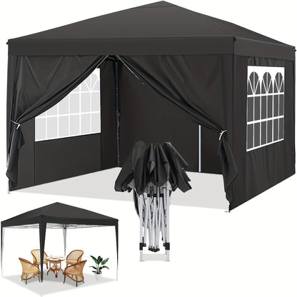 Pop-up Tent – Partytent – Markttent – Vouwtent – Eventtent – Zwart – 3,05x3,05 Meter – Snelle Opbouw – Waterafstotend Oxford Doek