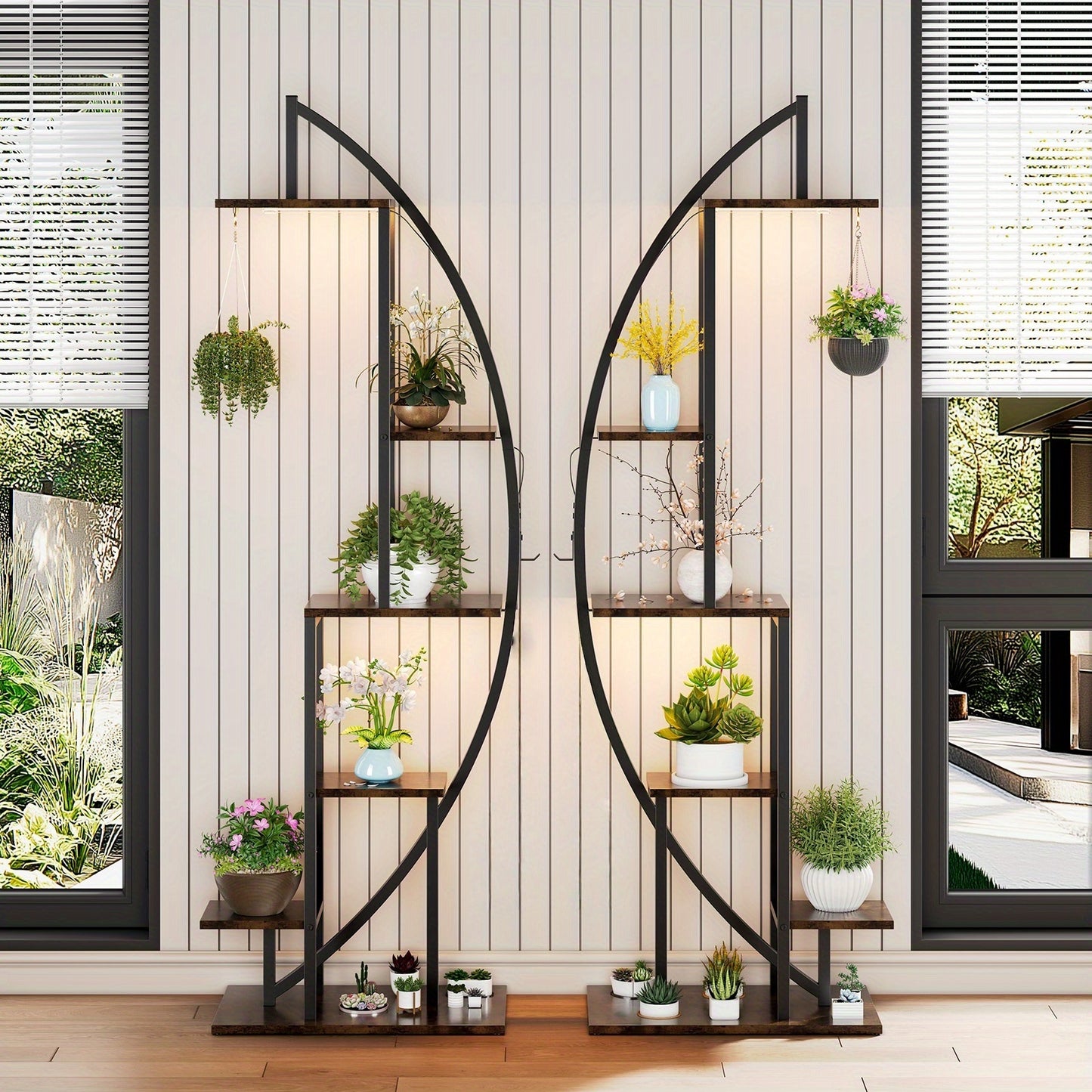 Plantenrek – Etagerek – Bloemplanken – Opbergrek – Stellingkast – 6-laags Metalen Rek – Stevig Met Brede Basis – Gemakkelijke Montage Zonder Gereedschap – Ruimtebesparend Design 160x50x30 cm