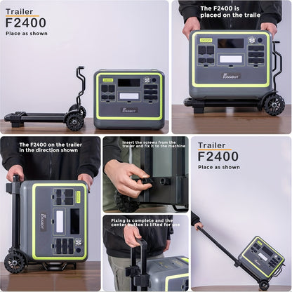 Powerstation – Portable Generator – Mobiele Accuplaats – Noodstroomvoorziening – Zonne-energie Generator – Zwart – 2048Wh LiFePO4 Accu – 2400W Continu Vermogen