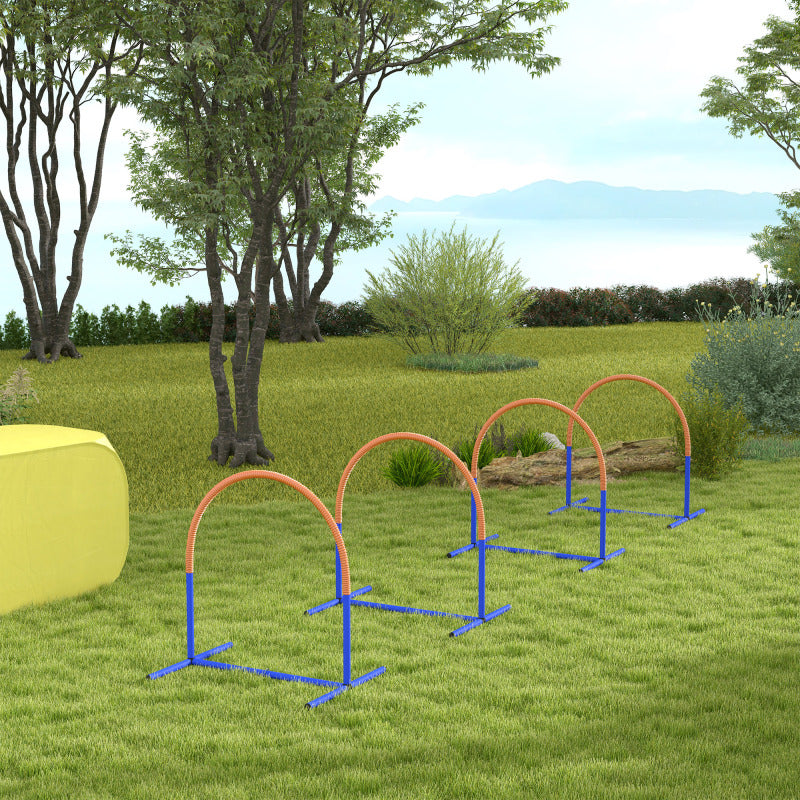 Hunde Agility Training Set 4-Teilig Mit Tragetasche Blau Orange 88 X 64