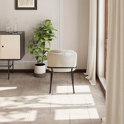 Eetkamerstoelen – Stoelen – Dining Chairs – Keukenstoelen – Tafels Stoelen – Set Van 4 - Off-White – Ergonomische Hoge Rugleuning – Zachte Makkelijk Schoon Te Maken Bekleding
