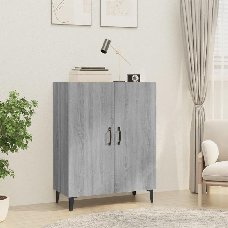 Sideboard 70x34x90cm processed wood gray sonoma oak colored Removable storage practical