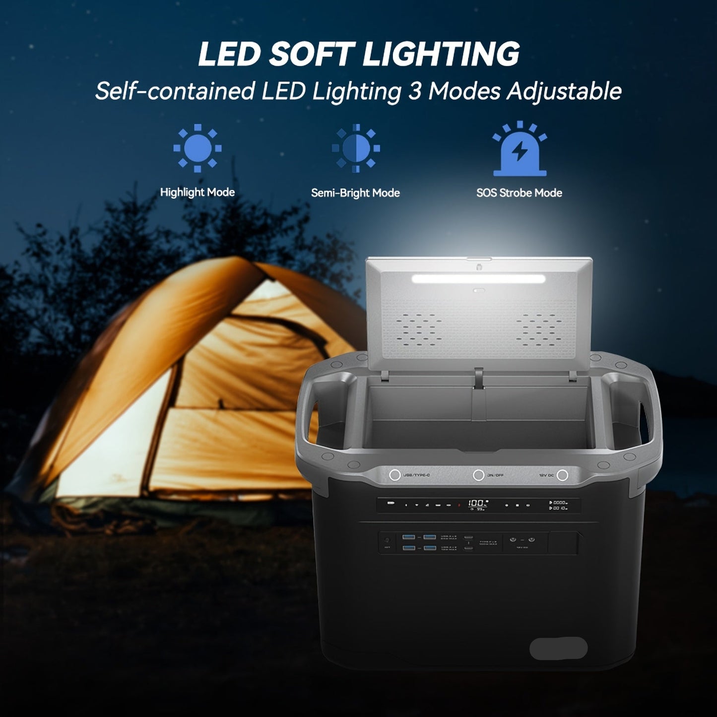 Draagbare Powerstation – Powerbank - Stroomgenerator - Mobiele Energiebron – Noodstroomvoorziening – Camping Accu – 2000W Vermogen – 1997Wh Capaciteit
