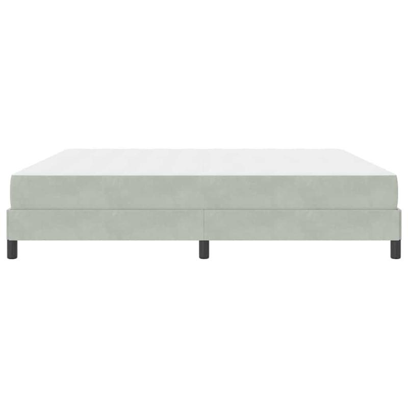 Boxspringbed – Boxspring – Tweepersoonsbed – Slaapbed – Bed – Lichtgrijs Velvet – 200x200 cm – Stevig Frame – Minimalistisch Hoofdbord