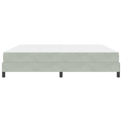 Boxspringbed – Boxspring – Tweepersoonsbed – Slaapbed – Bed – Lichtgrijs Velvet – 200x200 cm – Stevig Frame – Minimalistisch Hoofdbord