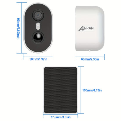 Draadloze Beveiligingscamera – Wifi Camera – Zonnecamera – Buitencamera – Surveillance Camera – Full HD 1440p – Kleurennachtzicht & Tweerichtingsspraak – Bewegingssensor & Cloudopslag 4 Stuks