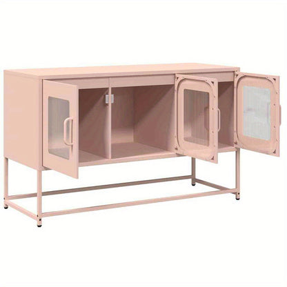 TV cabinet pink 100.5x39x60.5cm cold rolled steel TV Stand Entertainment Center with Storage, Media Television Table for Living Room Bedroom