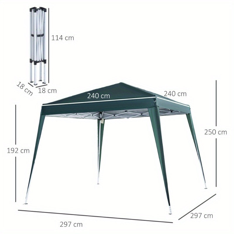 Partytent – Tuinpaviljoen – Vouwtent – Opvouwbare Tent – Schaduwtent – 2,4x2,4 m – UV Bescherming – Stalen Frame