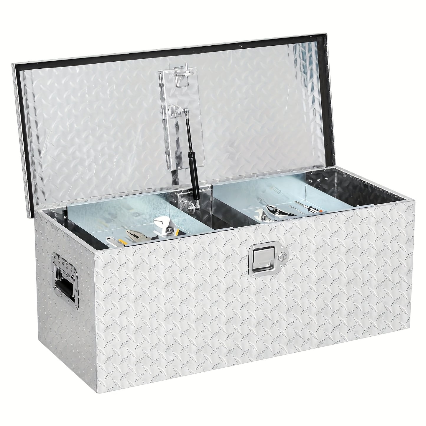 Gereedschapskist – Gereedschapskoffer – Gereedschapskist Opbergbak – Toolbox – Opbergkist – Aluminium – Waterdicht – 91,44 x 38,1 x 38,1 cm – Met Slot en Handgrepen