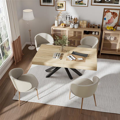 Uitbreidbare Eettafel – Vouwtafel – Uitschuiftafel – Keukentafel – Tafel Met Opbergruimte – Industrieel Design – 120-150 cm – X-Vormige Metalen Poten – Bruin Houten Blad
