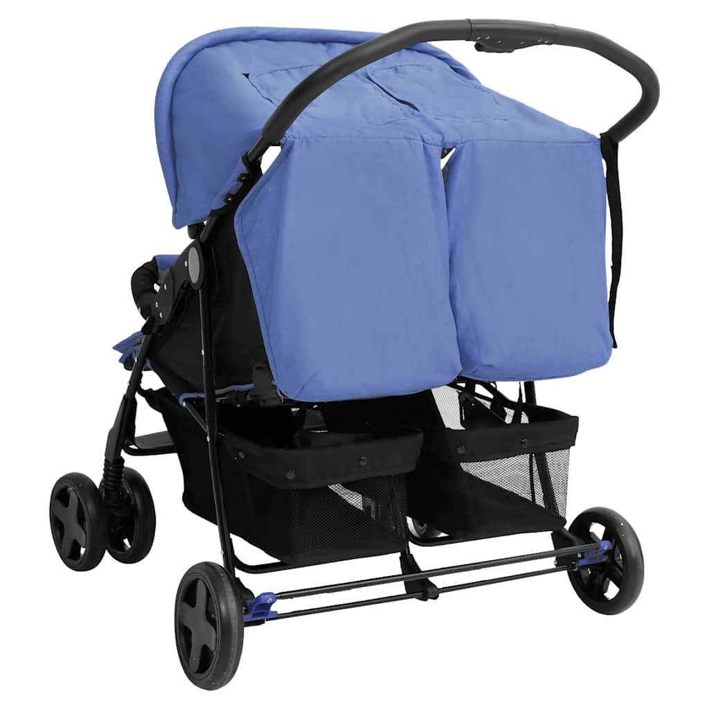 Twinwagen – Tweelingbuggy – Duowagen – Tandem Kinderwagen – Duokinderwagen – Staal Frame – Verstelbare Zitplaatsen