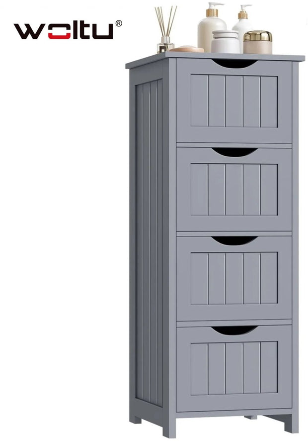 Badkamer organizer - Kast - Badkamerkasten - Badkamer - Kast - 30 cm x 82 cm x 30 cm - Lichtgrijs