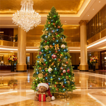 Kunstkerstboom – Kunstmatige Kerstboom – LED Kerstboom – Nepspar – Kerstboom 210 cm – Dimbare LED Verlichting – Stevige Metalen Standaard