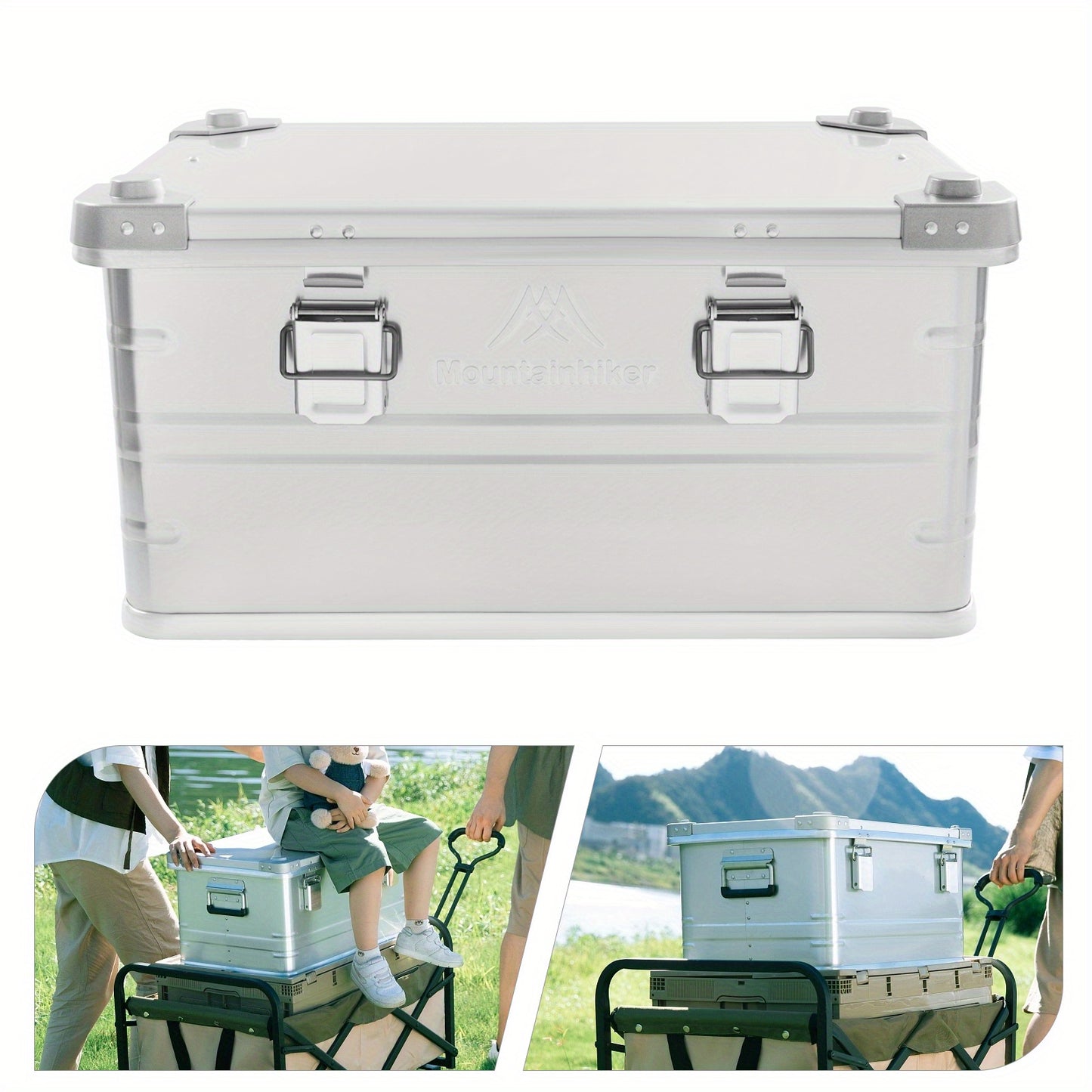Opbergbox Aluminium – Opbergkist, Opbergdoos, Opbergcontainer, Opbergbak – Robuust & Sluitbaar – 50L Grote Inhoud, Weerbestendig