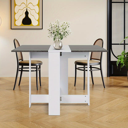 Eettafel – Tafel – Eettafel Uitbreidbaar – Keukentafel – Tafel Rechthoekig – Modern Wit & Natuurlijk Klei Bruin – Compact Formaat 103x76x73,4 cm – Onderhoudsvriendelijk & Stevige Poten