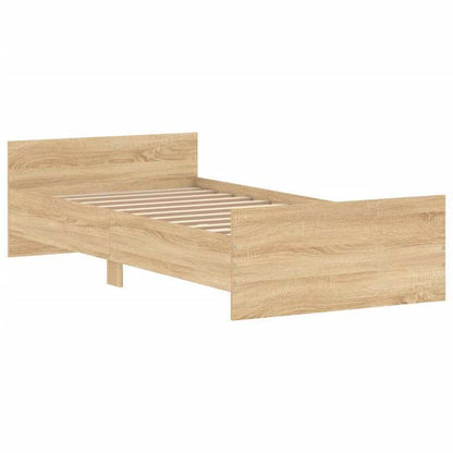 Bedframe – Eenpersoonsbed – Platformbed – Houten Bed – Tweepersoonsbed – Robuuste Houten Constructie – 100x200 cm – Eikenhout Finish