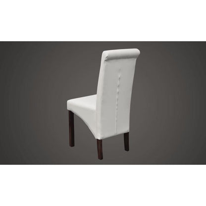 Eetkamerstoelen – Stoelen – Restaurantstoelen – Stapelstoelen – Designstoelen – Set Van 4 Wit – Synthetisch Leer – Comfortabel En Onderhoudsvriendelijk
