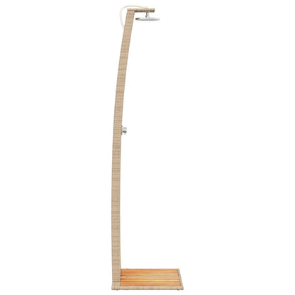 Buitendouche – Tuindouche – Vrijstaande Douche – Zwembad Douche – Outdoor Shower – Weerbestendig PE Rattan – Stevige Acaciahouten Basis Grijs