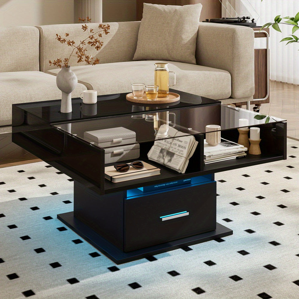 Salontafel – Koffietafel – Bijzettafel – Woonkamertafel – Tafel – Verstelbaar Lift-Top – Ruime Opbergruimte – Hoogglans Wit – Geen Hout – Eenvoudige Montage
